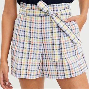 LOFT Women's High Waisted Shorts - Plaid Seersucker Size 8 (Brand New!)